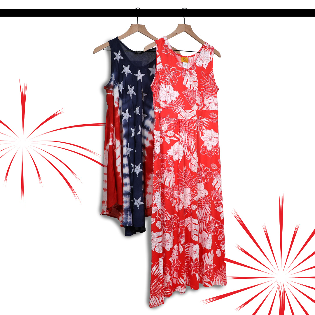 Women's red white and blue memorial day dresses