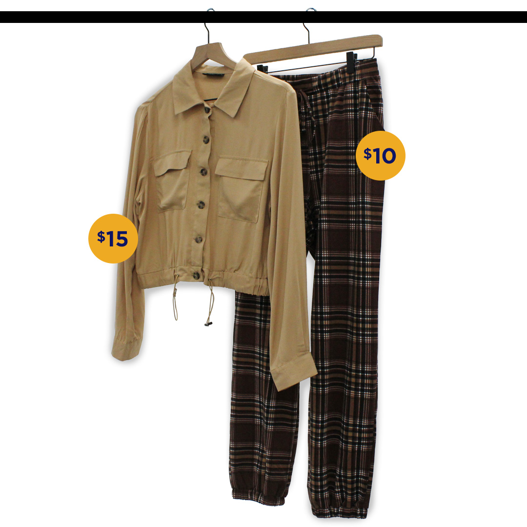 Womens fall clothing on clothing rack