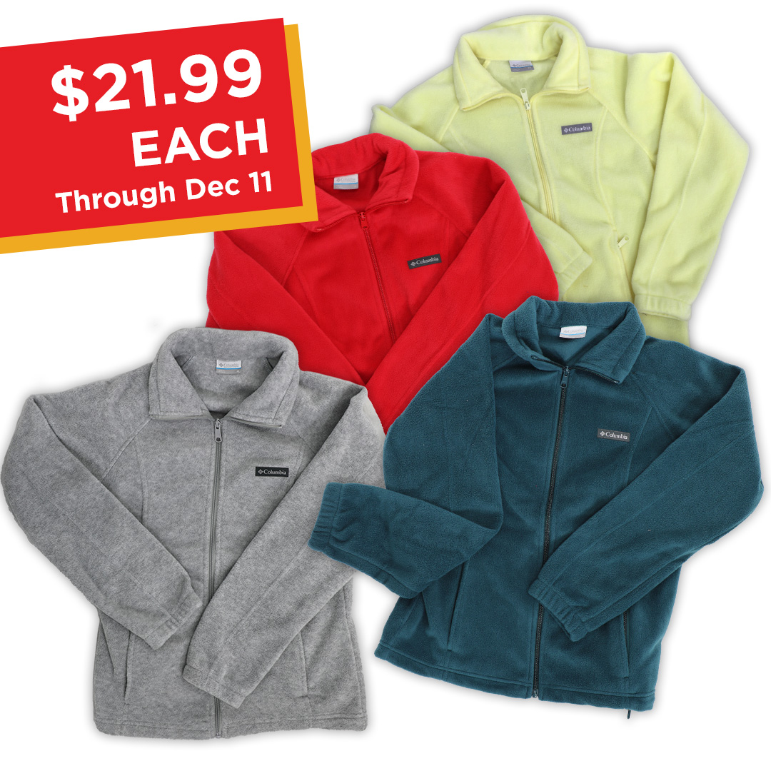 Photo of multiple columbia fleece jackets