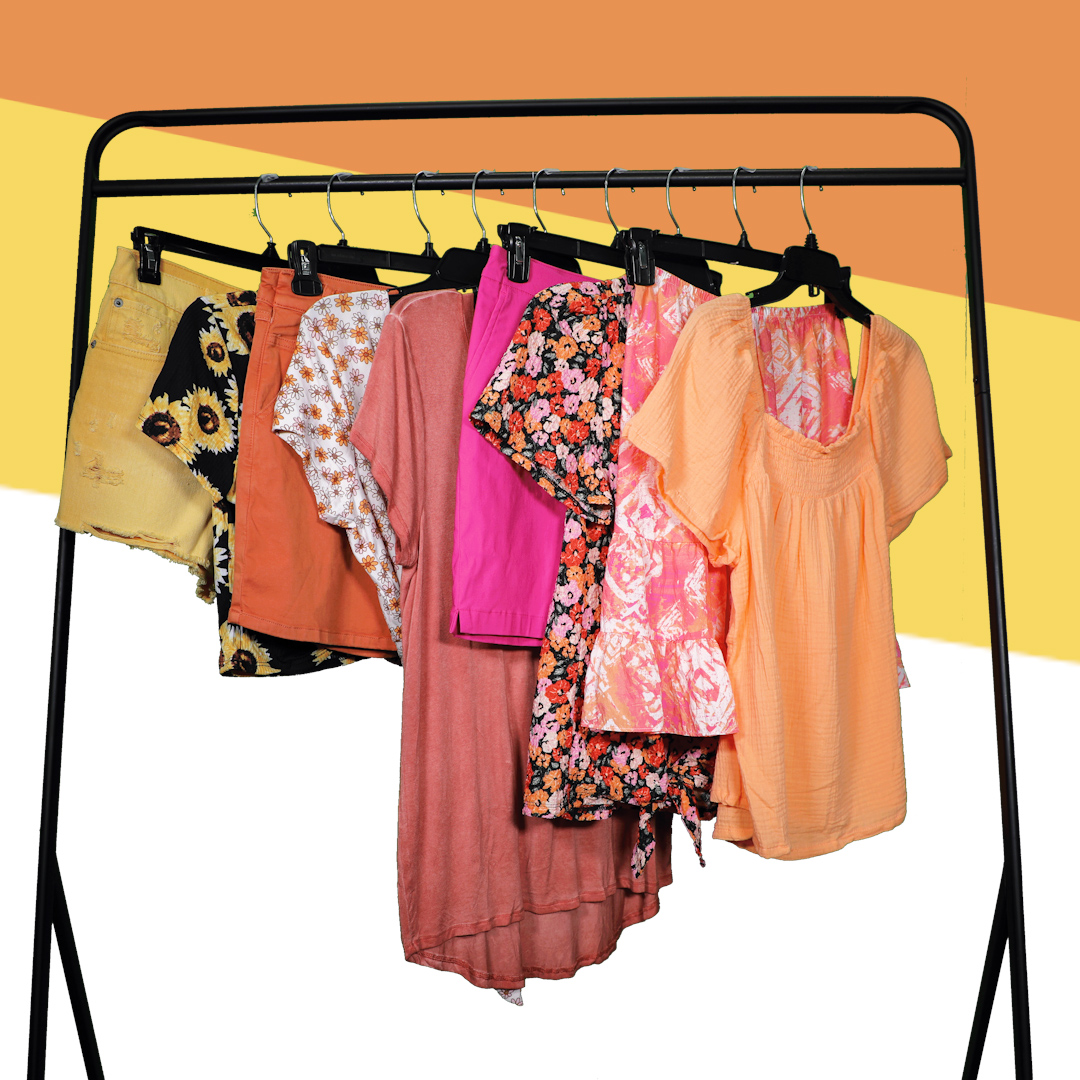 womens fall clothes on a clothing rack