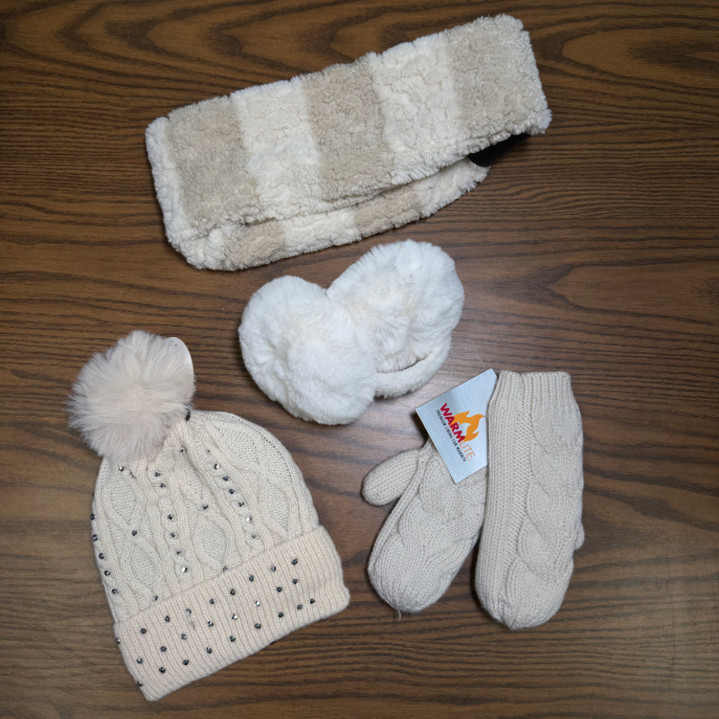 Image of gloves, hat, and scarf